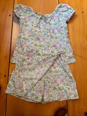 PAPO D'ANJO Portugal 8 Liberty Print Puff Top & Skirted Shorts Lightweight